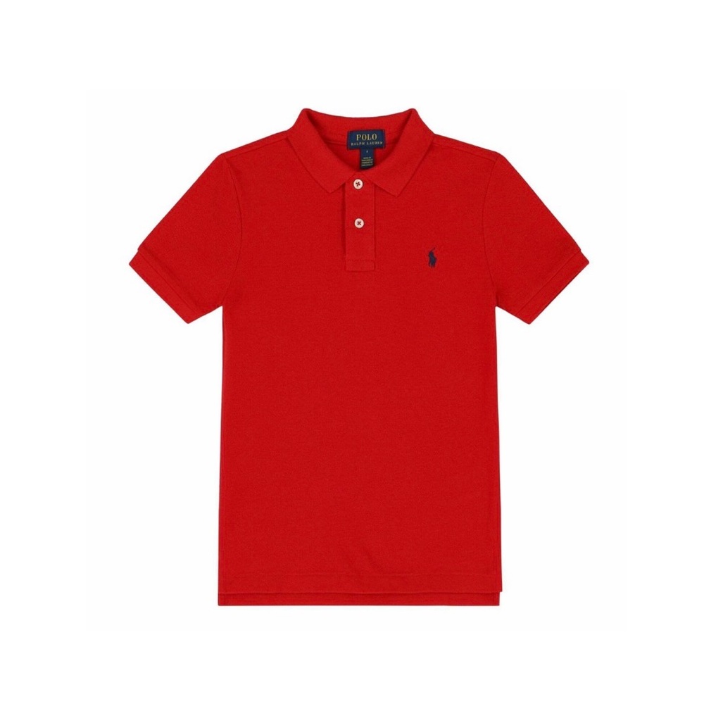 Polo Ralph Lauren youth boys Red short sleeve polo shirt top classic fit M1 0-12